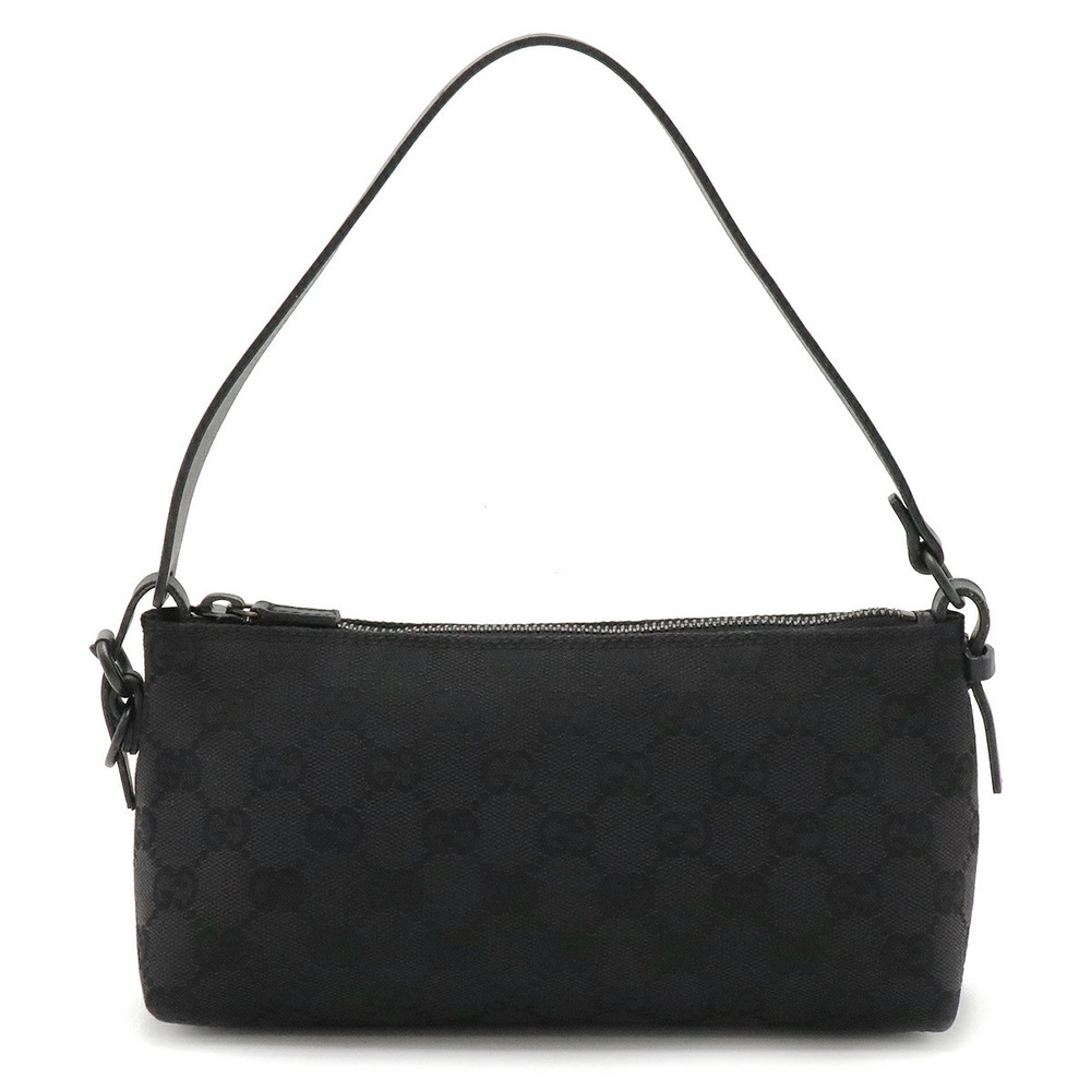Gucci GG Canvas Accessory Pouch Clutch Handbag Hand bag Leather Black